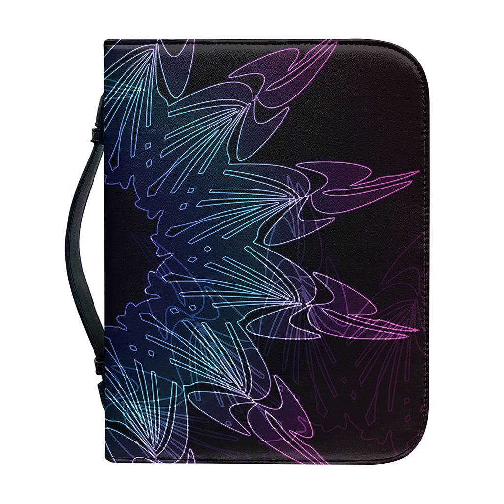 Purple And Teal Dark Mandala Print Leather Bible Cover