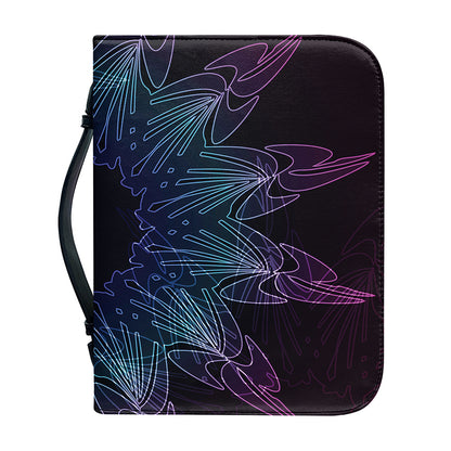 Purple And Teal Dark Mandala Print Leather Bible Cover