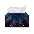 Purple And Teal Dark Mandala Print Leather Tissue Box Cover