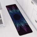 Purple And Teal Dark Mandala Print Long Kitchen Mat