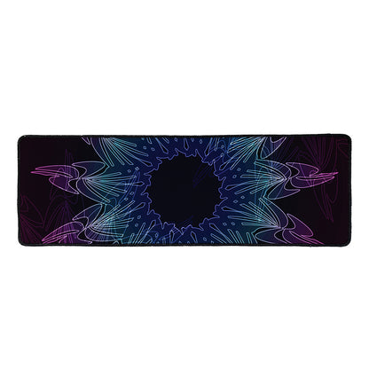 Purple And Teal Dark Mandala Print Long Kitchen Mat