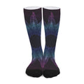 Purple And Teal Dark Mandala Print Long Socks