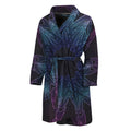 Purple And Teal Dark Mandala Print Men's Bathrobe