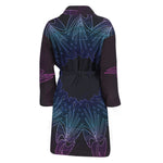 Purple And Teal Dark Mandala Print Men's Bathrobe
