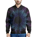 Purple And Teal Dark Mandala Print Men's Bomber Jacket
