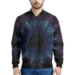 Purple And Teal Dark Mandala Print Men's Bomber Jacket