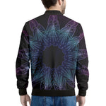 Purple And Teal Dark Mandala Print Men's Bomber Jacket
