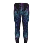 Purple And Teal Dark Mandala Print Men's leggings