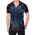 Purple And Teal Dark Mandala Print Men's Shirt