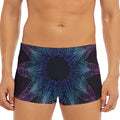 Purple And Teal Dark Mandala Print Men's Short Boxer Briefs
