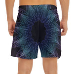 Purple And Teal Dark Mandala Print Men's Split Running Shorts