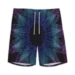 Purple And Teal Dark Mandala Print Men's Sports Shorts