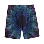 Purple And Teal Dark Mandala Print Men's Sports Shorts