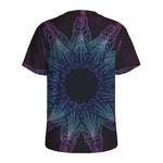 Purple And Teal Dark Mandala Print Men's Sports T-Shirt