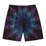 Purple And Teal Dark Mandala Print Men's Swim Trunks