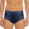 Purple And Teal Dark Mandala Print Men's Triangle Swim Briefs