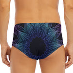 Purple And Teal Dark Mandala Print Men's Triangle Swim Briefs
