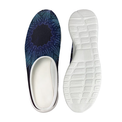 Purple And Teal Dark Mandala Print Mesh Casual Shoes