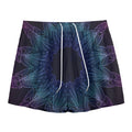 Purple And Teal Dark Mandala Print Mesh Shorts