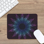 Purple And Teal Dark Mandala Print Mouse Pad