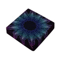 Purple And Teal Dark Mandala Print Outdoor Seat Cushion Cover