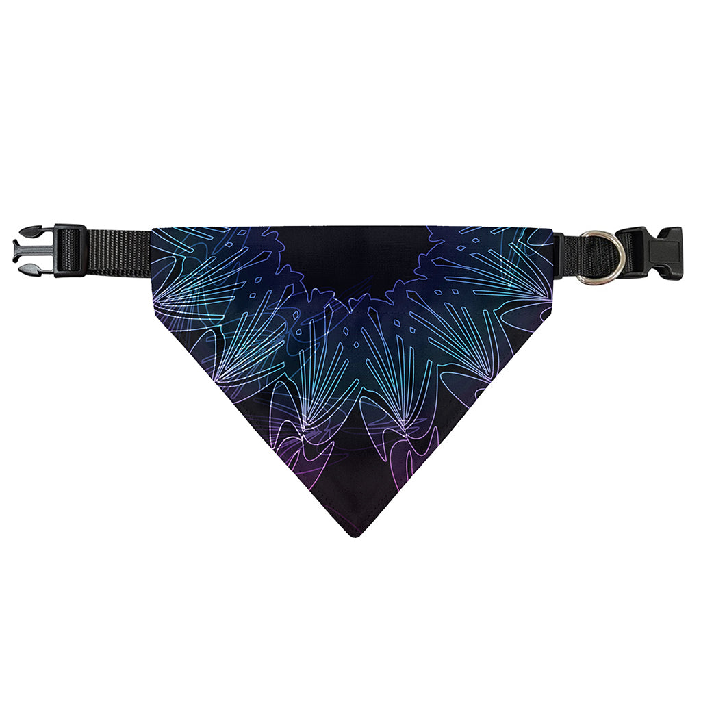 Purple And Teal Dark Mandala Print Over The Collar Dog Bandana