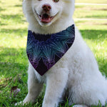 Purple And Teal Dark Mandala Print Over The Collar Dog Bandana