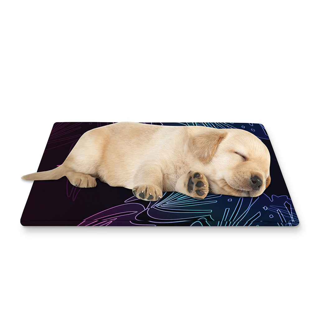 Purple And Teal Dark Mandala Print Pet Cooling Mat Cover