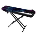 Purple And Teal Dark Mandala Print Piano Keyboard Cover