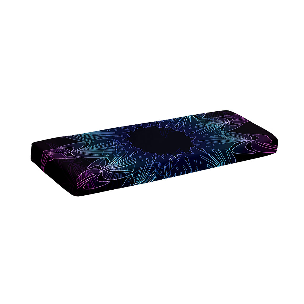 Purple And Teal Dark Mandala Print Piano Keyboard Cover