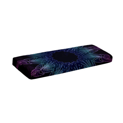 Purple And Teal Dark Mandala Print Piano Keyboard Cover