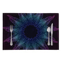 Purple And Teal Dark Mandala Print Placemat