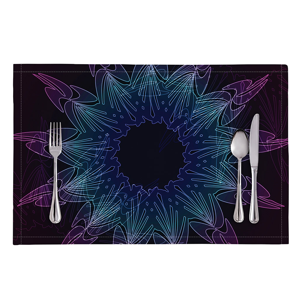 Purple And Teal Dark Mandala Print Placemat