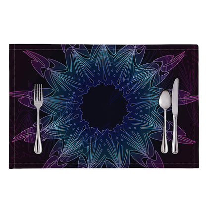 Purple And Teal Dark Mandala Print Placemat