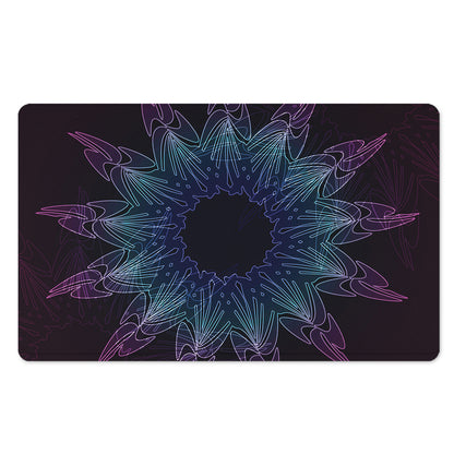 Purple And Teal Dark Mandala Print Polyester Doormat