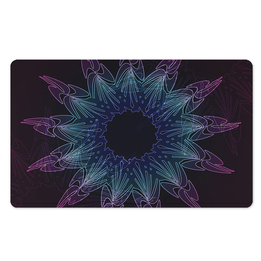 Purple And Teal Dark Mandala Print Polyester Doormat