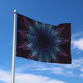 Purple And Teal Dark Mandala Print Polyester Flag