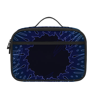 Purple And Teal Dark Mandala Print Portable Lunch Bag