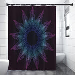 Purple And Teal Dark Mandala Print Premium Shower Curtain