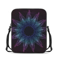 Purple And Teal Dark Mandala Print Rectangular Crossbody Bag