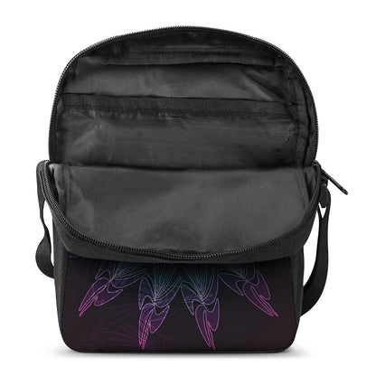 Purple And Teal Dark Mandala Print Rectangular Crossbody Bag