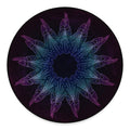 Purple And Teal Dark Mandala Print Round Floor Mat