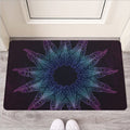 Purple And Teal Dark Mandala Print Rubber Doormat