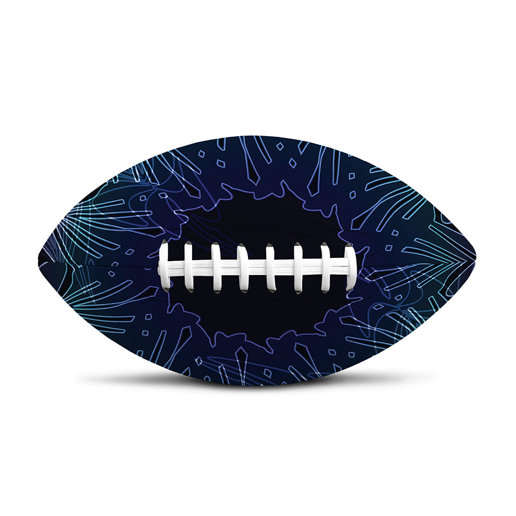 Purple And Teal Dark Mandala Print Rugby Ball