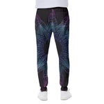 Purple And Teal Dark Mandala Print Scuba Joggers