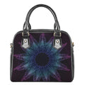 Purple And Teal Dark Mandala Print Shoulder Handbag