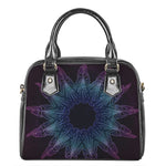 Purple And Teal Dark Mandala Print Shoulder Handbag