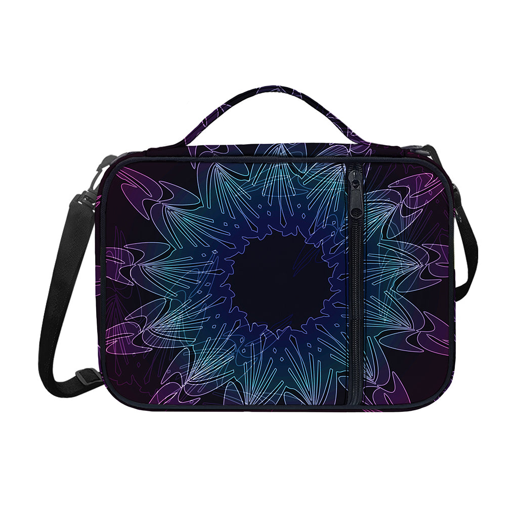 Purple And Teal Dark Mandala Print Shoulder Strap Bible Bag