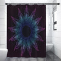 Purple And Teal Dark Mandala Print Shower Curtain