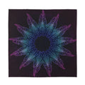 Purple And Teal Dark Mandala Print Silk Bandana